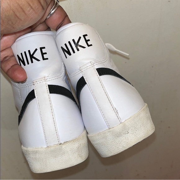 Nike White High-Tops with Black Accents - Picture 2 of 3